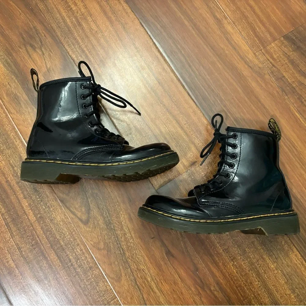 Dr. Martens Black shiny combat boots